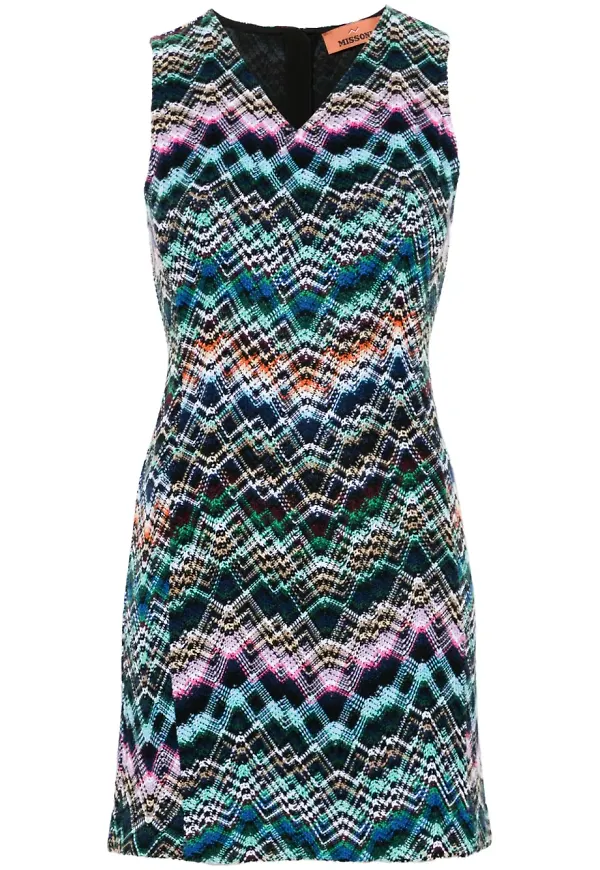 Missoni miniklänning med vävd design - Grön