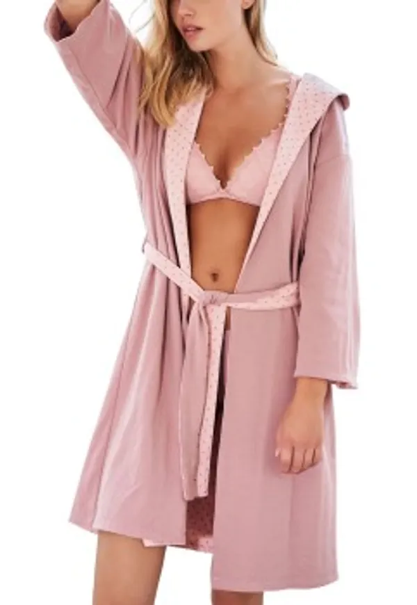 Missya Feline Double Sided Robe Rosa bomull Large Dam