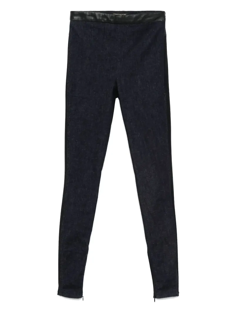 MITILIANE COUTURE leggings med läderdetalj - Blå