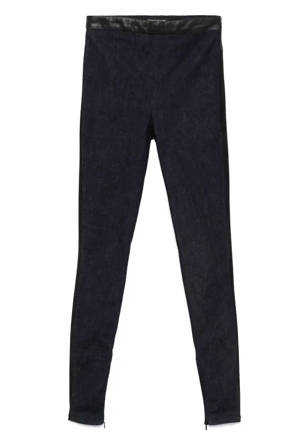 MITILIANE COUTURE leggings med läderdetalj - Blå