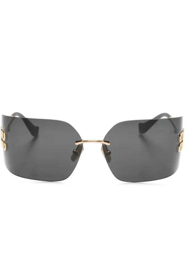 Miu Miu Eyewear Runway rektangulära solglasögon - Guldfärgad