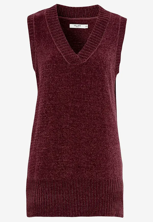 Mjuk väst i chenille Camilla