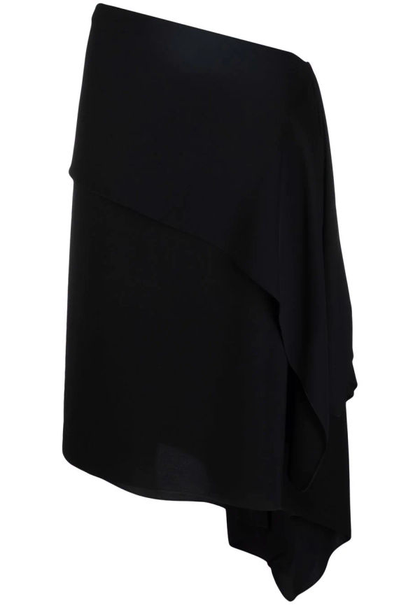 MM6 Maison Margiela asymmetrisk kjol med draperad detalj - Svart