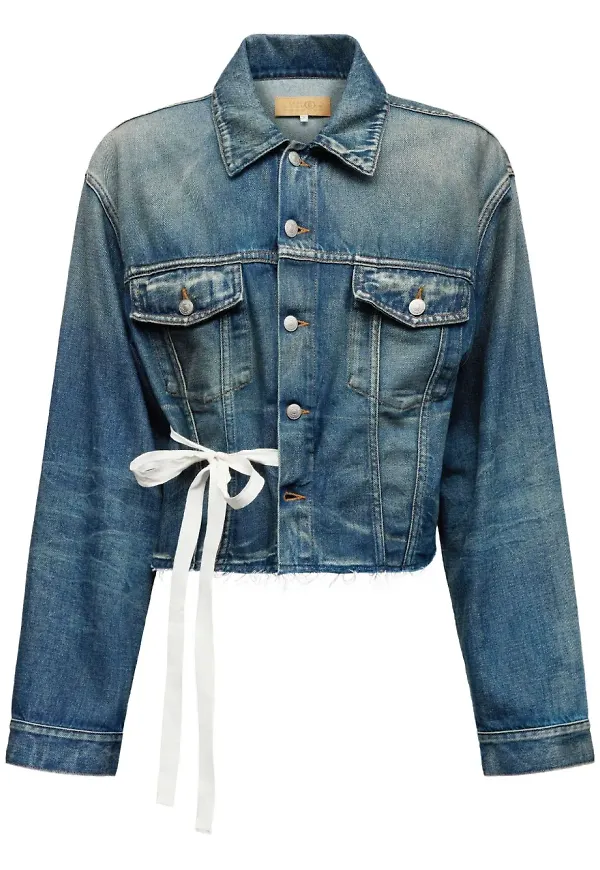 MM6 Maison Margiela jeansjacka med skärp - Blå