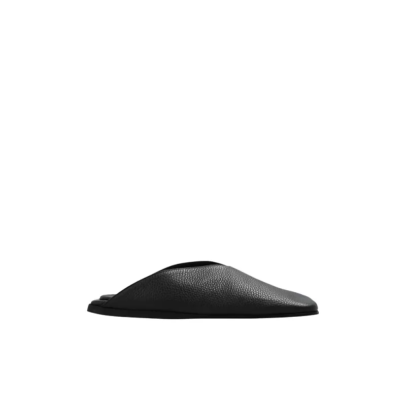 MM6 Maison Margiela Leather slides with square toes Svart, Dam