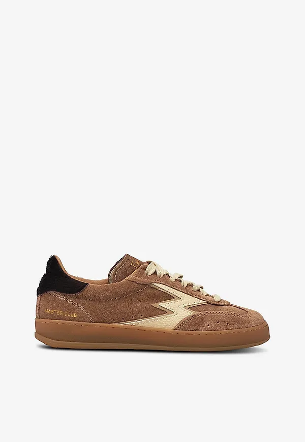 Moaconcept - Sneakers Club Brown Suede Bordeaux Horsy Backtab - Brun