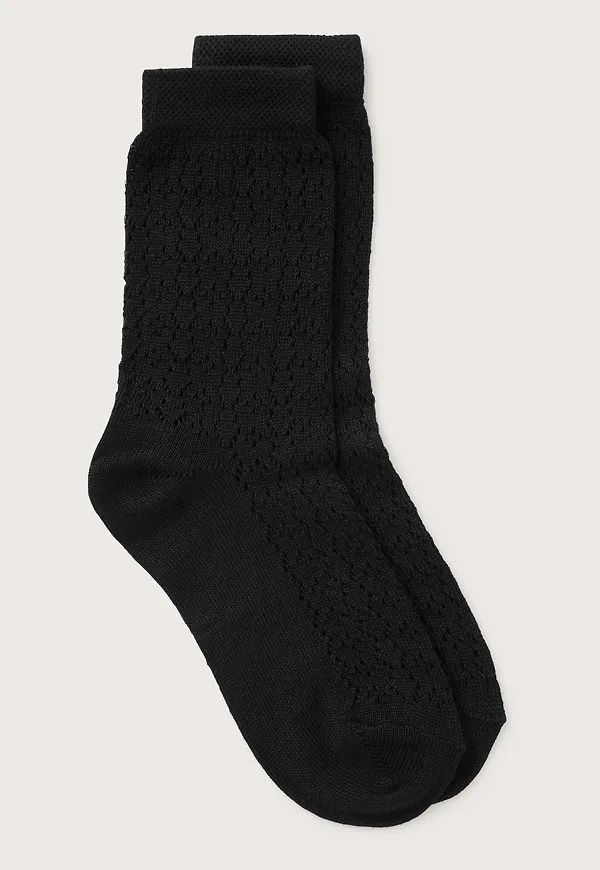 MQ Marqet Stockh lm Modal Lace Sock Strumpor Black Dam One