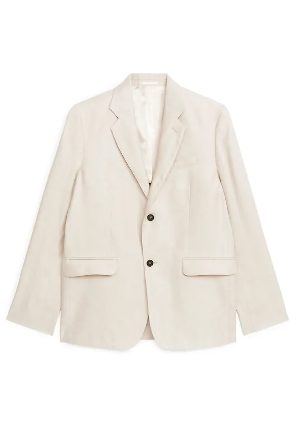 Modern Hemp-Cotton Blazer - White