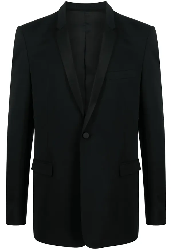 MODES GARMENTS enkelknäppt blazer med satinkant - Svart