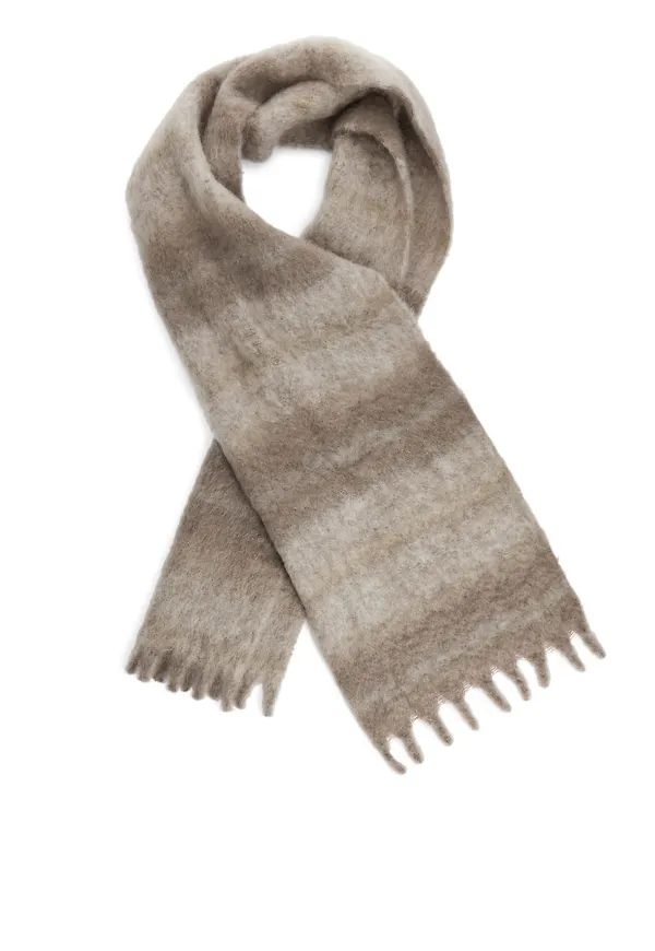 Mohair and Wool Scarf - Beige