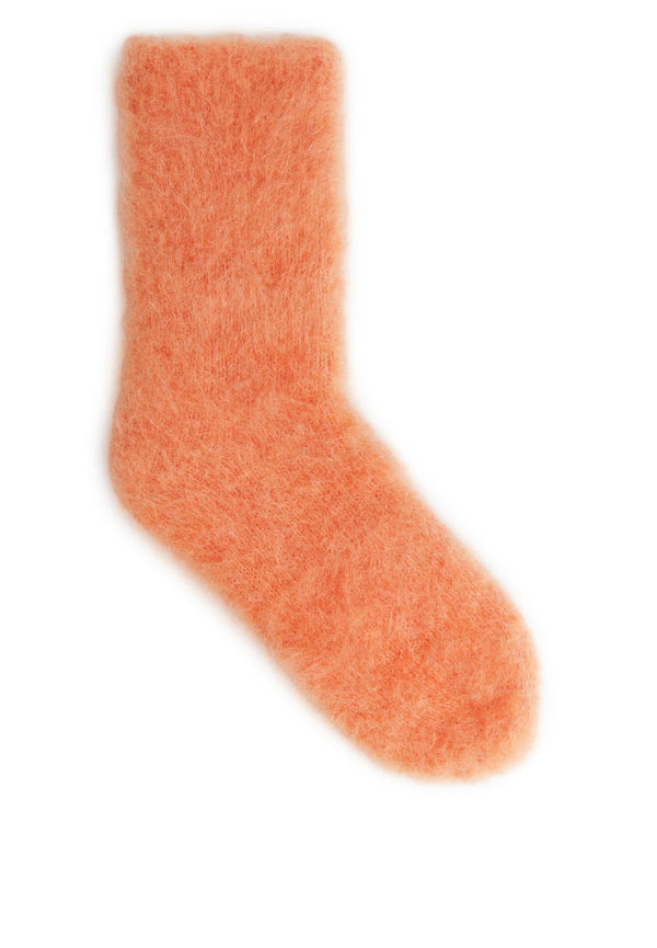 Mohair Blend Socks - Orange