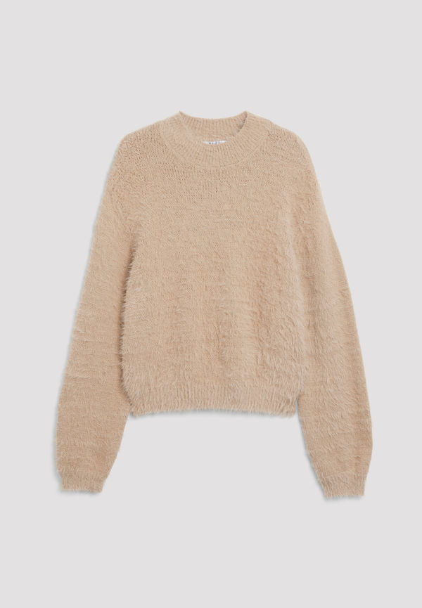 Molly Rustas x NA-KD Fluffig stickad tröja - Beige