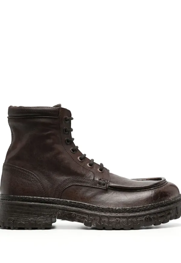 Moma ankelboots med snörning - Brun