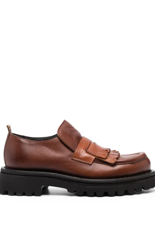 Moma läderloafers - Brun