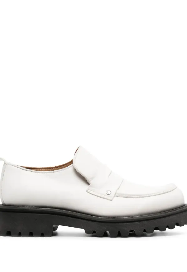 Moma läderloafers - Vit