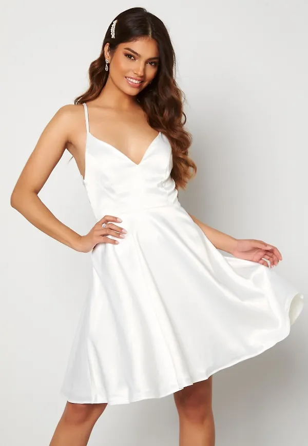 Moments New York Angela Satin Dress White 42