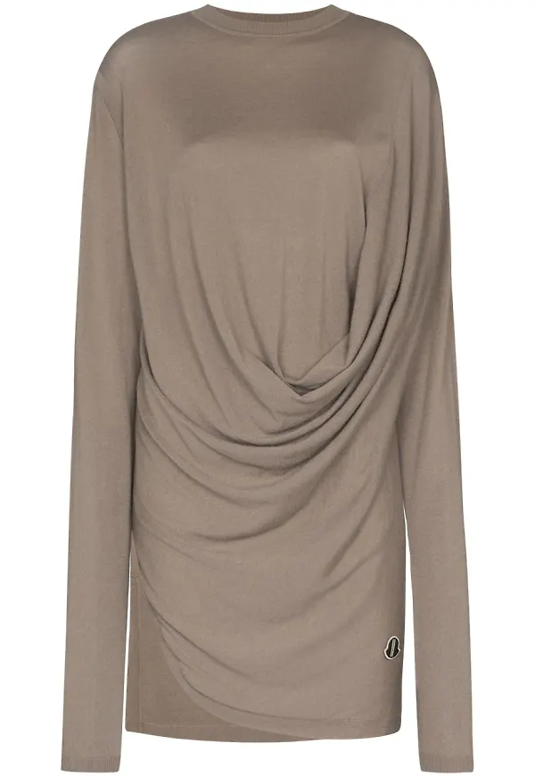 Moncler + Rick Owens draperad topp - Brun