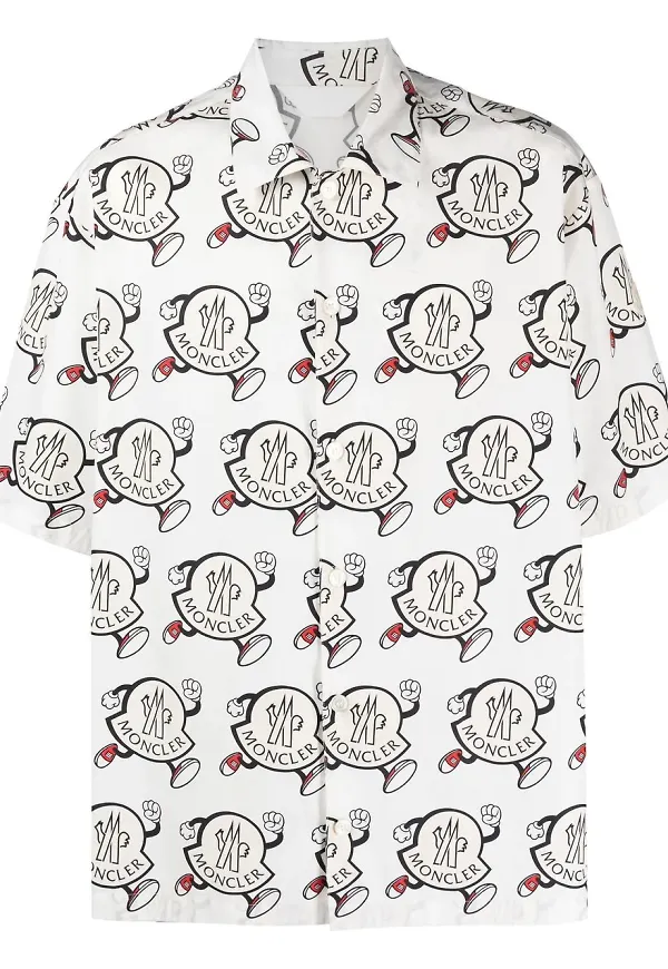 Moncler all-over logo-print shirt - Vit