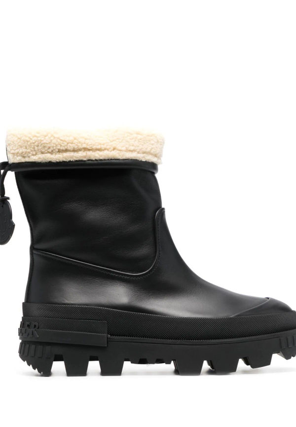 Moncler ankelboots med präglad logotyp - Svart