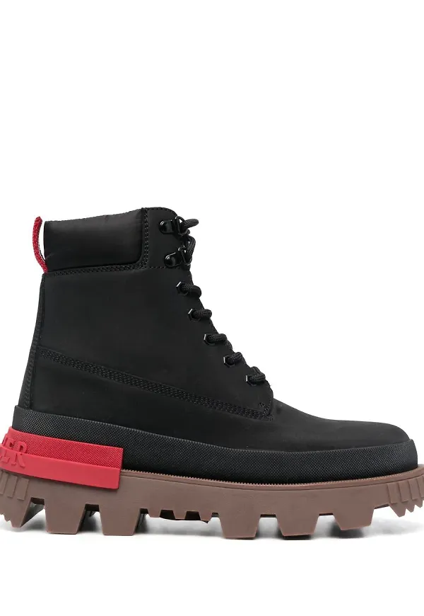 Moncler ankelboots med snörning - Svart