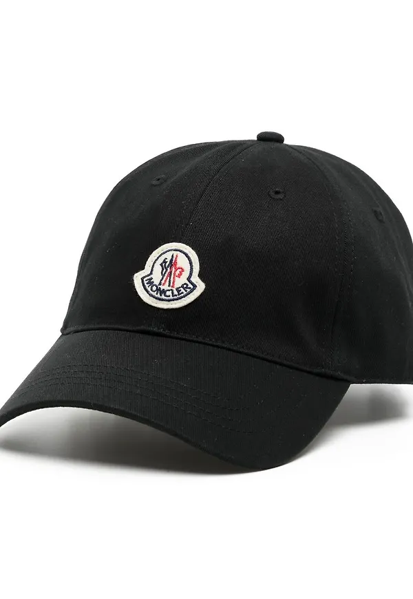 Moncler basebollkeps med logotypmärke - Blå