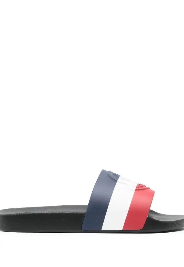 Moncler Basile randiga tofflor - Blå
