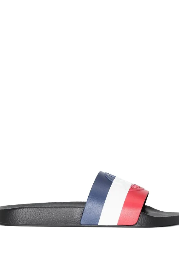 Moncler Basile randiga tofflor - Blå