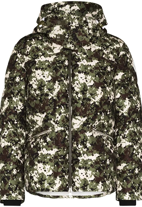 Moncler Blanc kamouflagemönstrad dunjacka - Vit