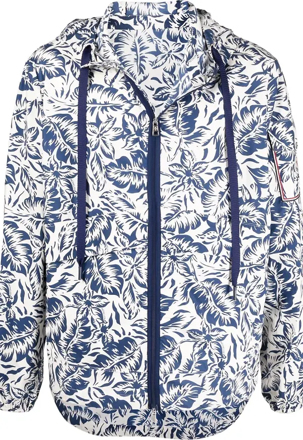 Moncler blommig jacka med huva - Neutral
