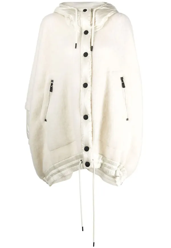 Moncler cape med huva - Neutral