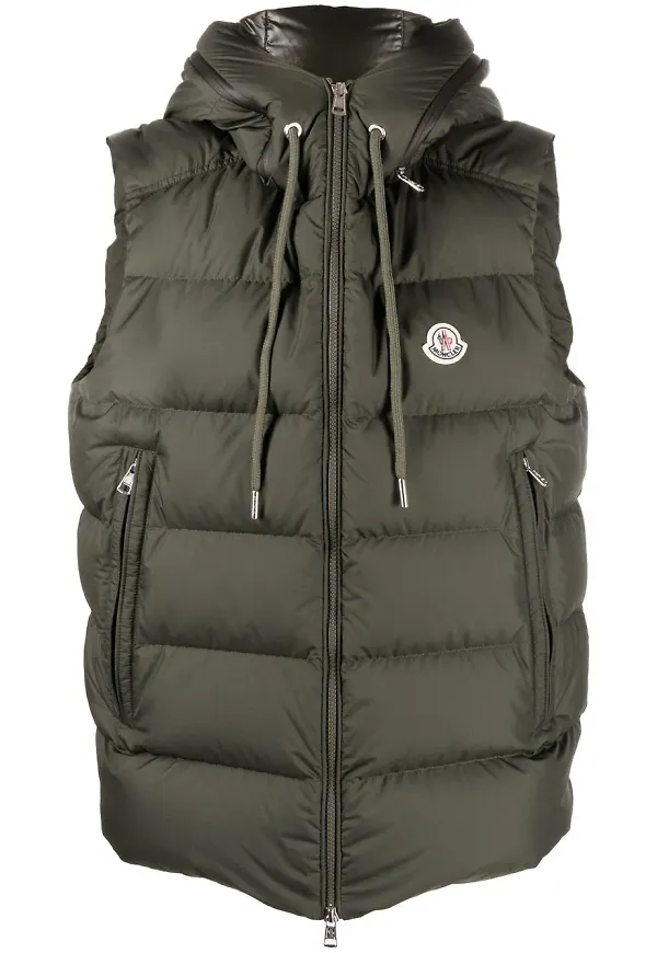 Moncler Cardamine väst med huva - Grön