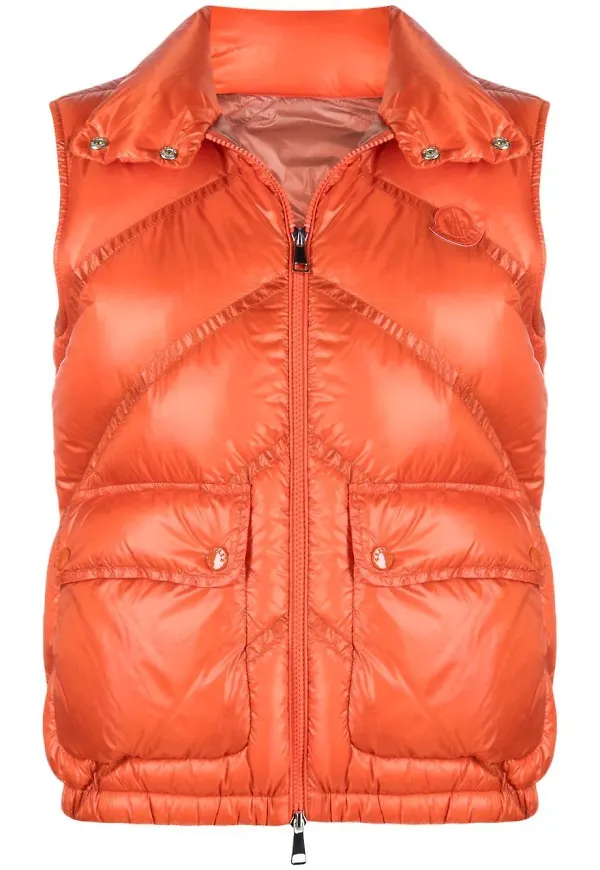Moncler chevronmönstrad vadderad väst - Orange