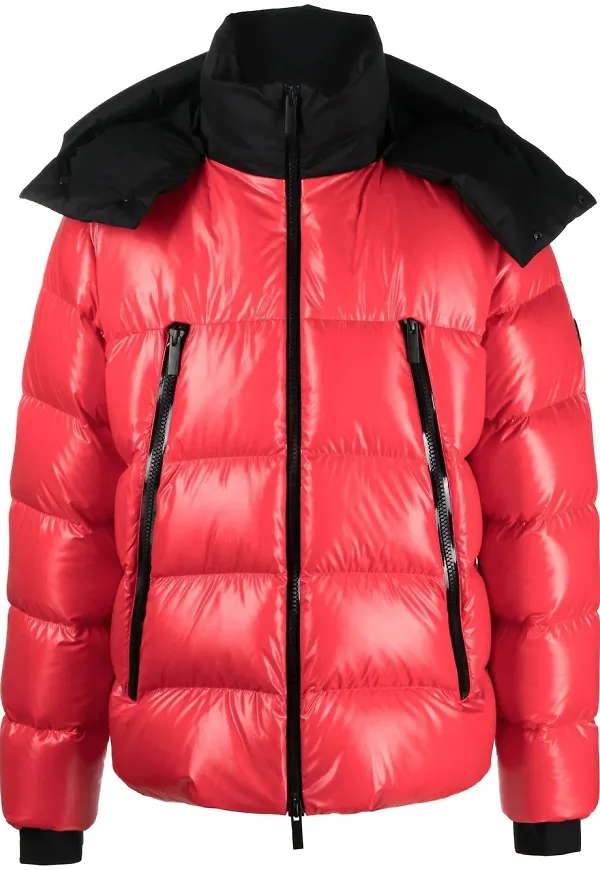 Moncler dunjacka med huva - Röd