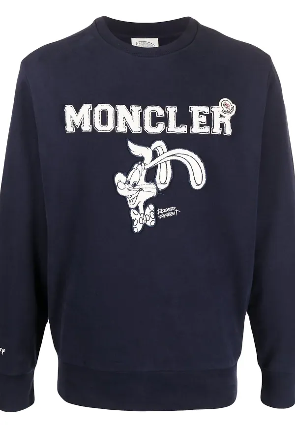Moncler embroidered-logo sweatshirt - Blå