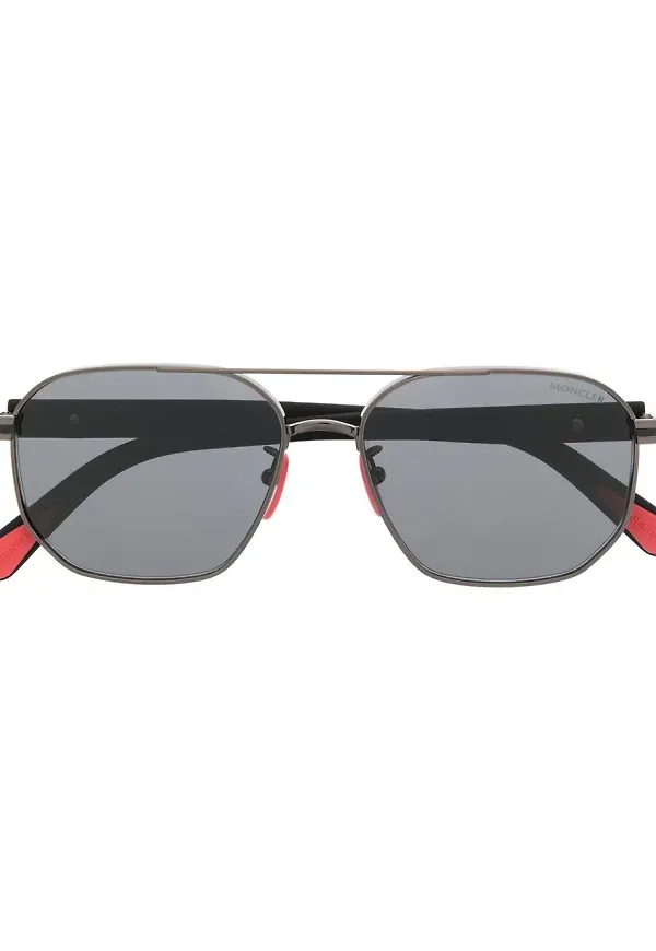Moncler Eyewear runda pilotsolglasögon - Svart