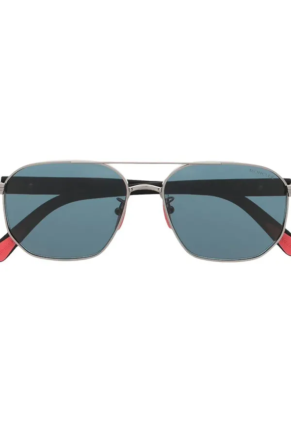 Moncler Eyewear runda pilotsolglasögon - Svart