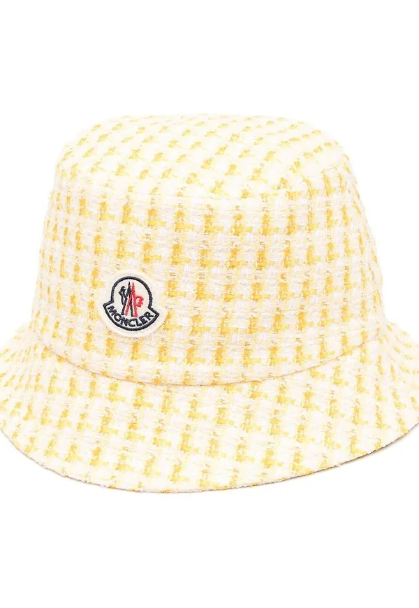 Moncler fiskehatt i tweed - Gul