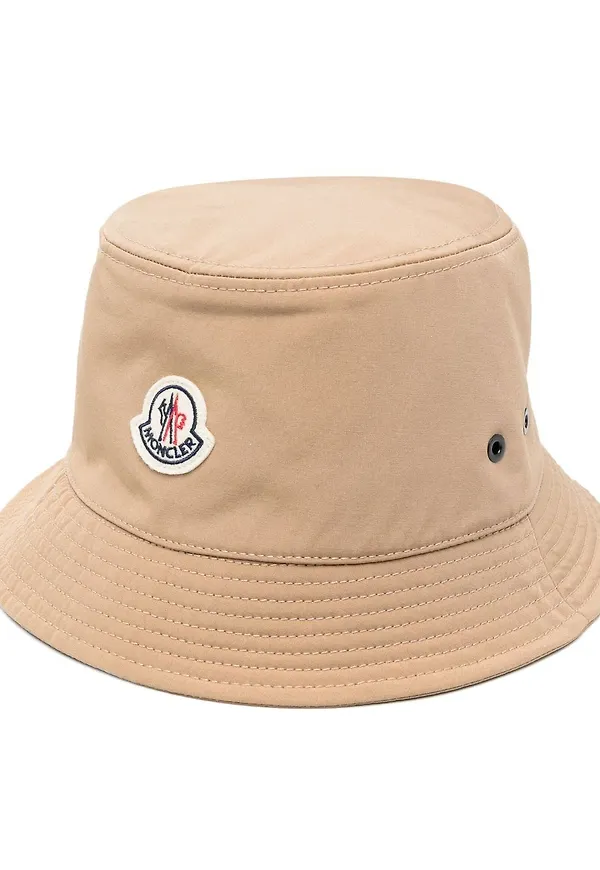 Moncler fiskehatt med logotyp - Neutral