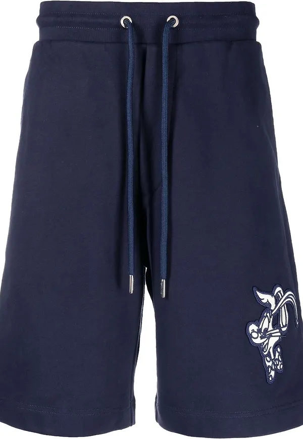 Moncler fleeceshorts med dragsko - Blå