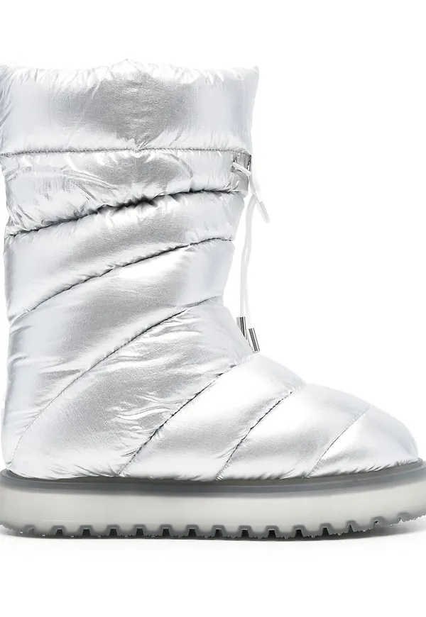 Moncler Gaia snöstövlar med metallic-effekt - Grå