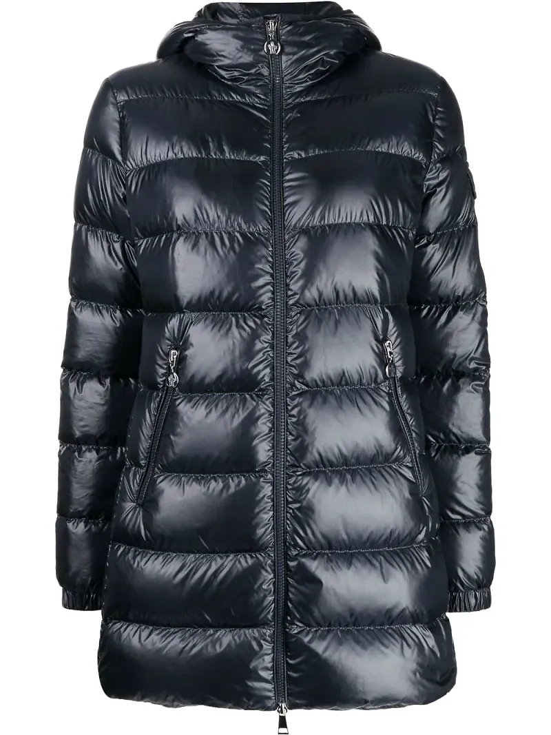 Moncler Glements quiltad kappa med huva - Blå