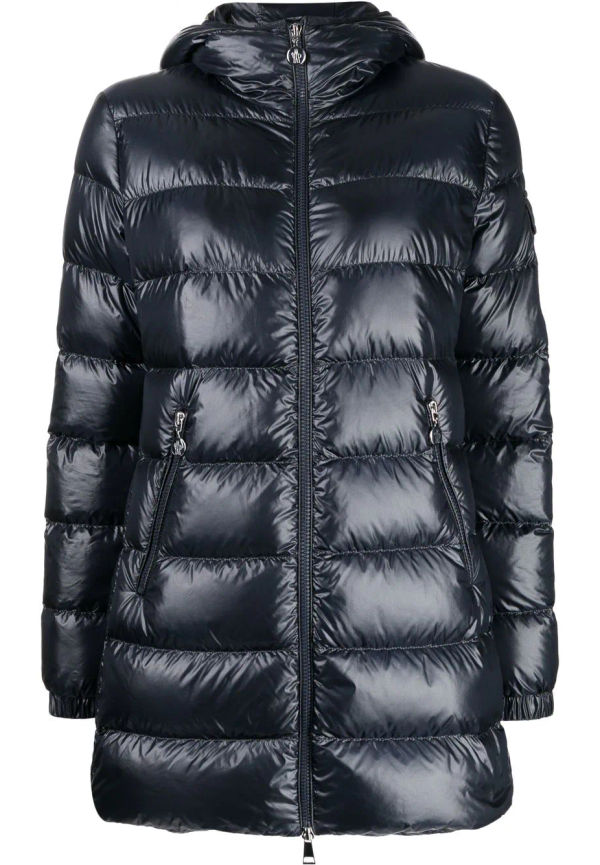 Moncler Glements quiltad kappa med huva - Blå