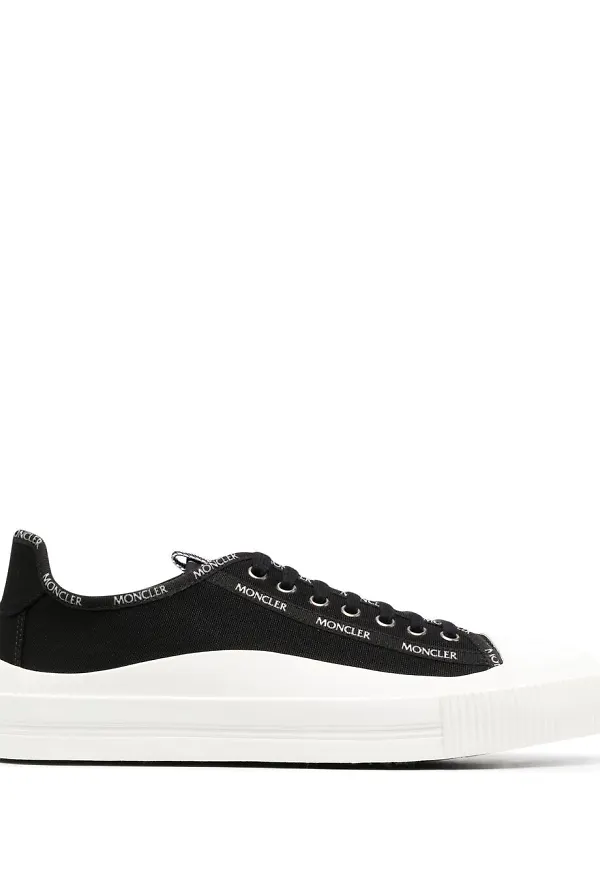 Moncler Glissiere låga tygsneakers - Svart