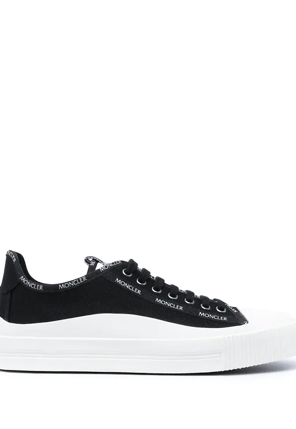 Moncler Glissiere låga tygsneakers - Svart