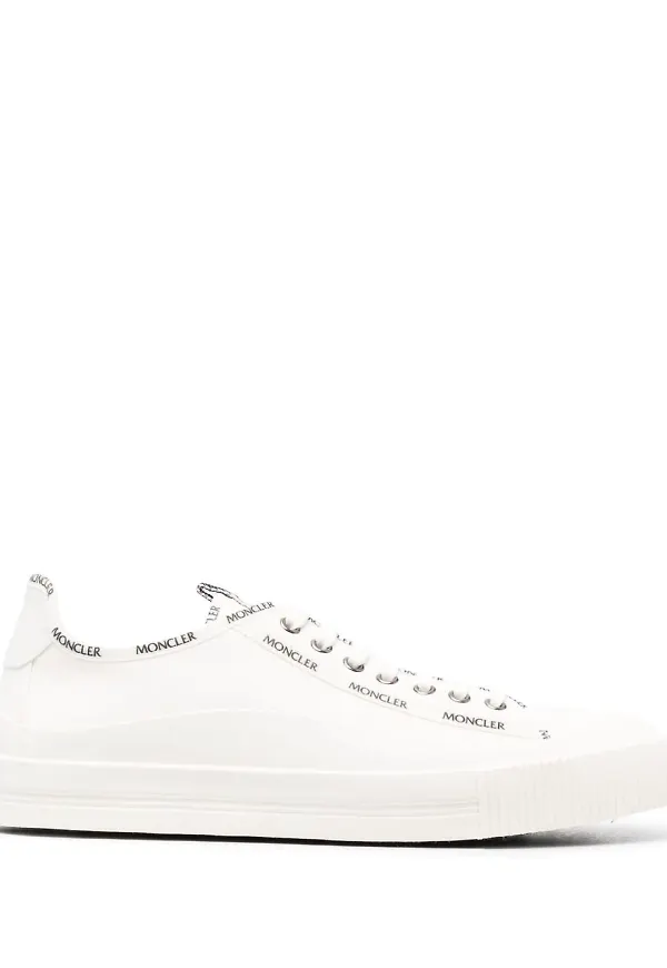 Moncler Glissiere låga tygsneakers - Vit