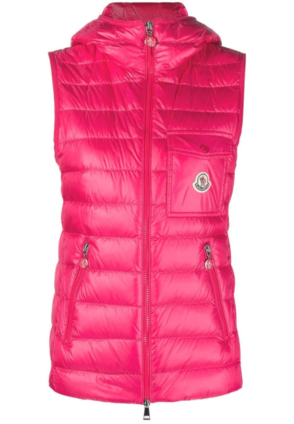 Moncler Glygos väst med huva - Rosa