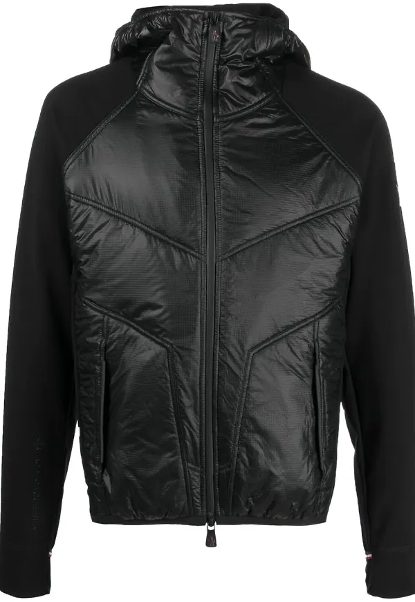 Moncler Grenoble cardigan med vadderad panel - Svart