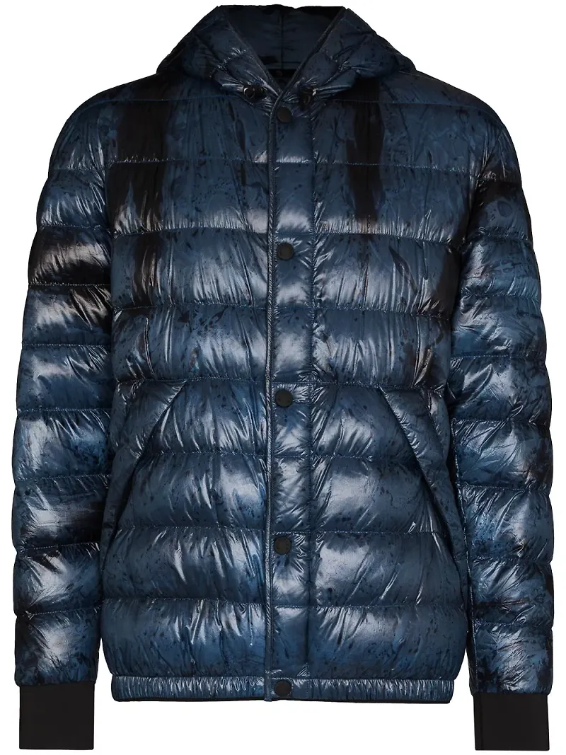 Moncler Grenoble Charlos vadderad jacka med abstrakt tryck - Blå