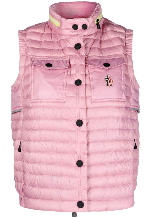 Moncler Grenoble Daynamic quiltad väst - Rosa