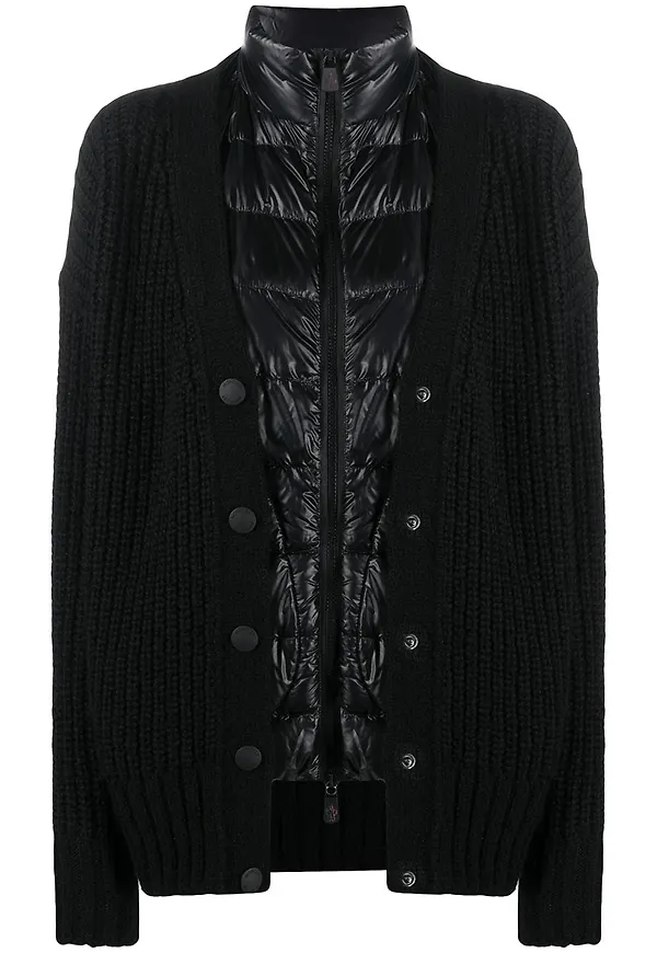 Moncler Grenoble dunjacka med lagerdesign - Svart